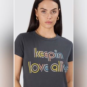 Mother The Boxy Goodie Goodie Tee “Keepin Love Alive” Size Small